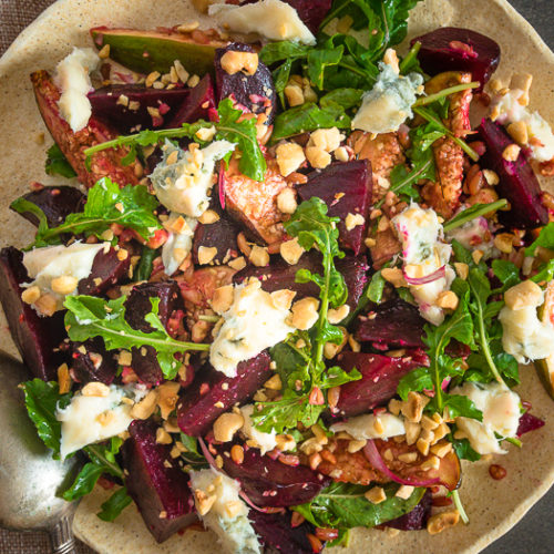 Beet, fig and gorgonzola salad`